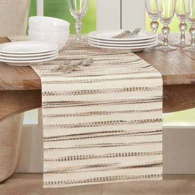 Tacony Striped Cotton Blend Table Runner