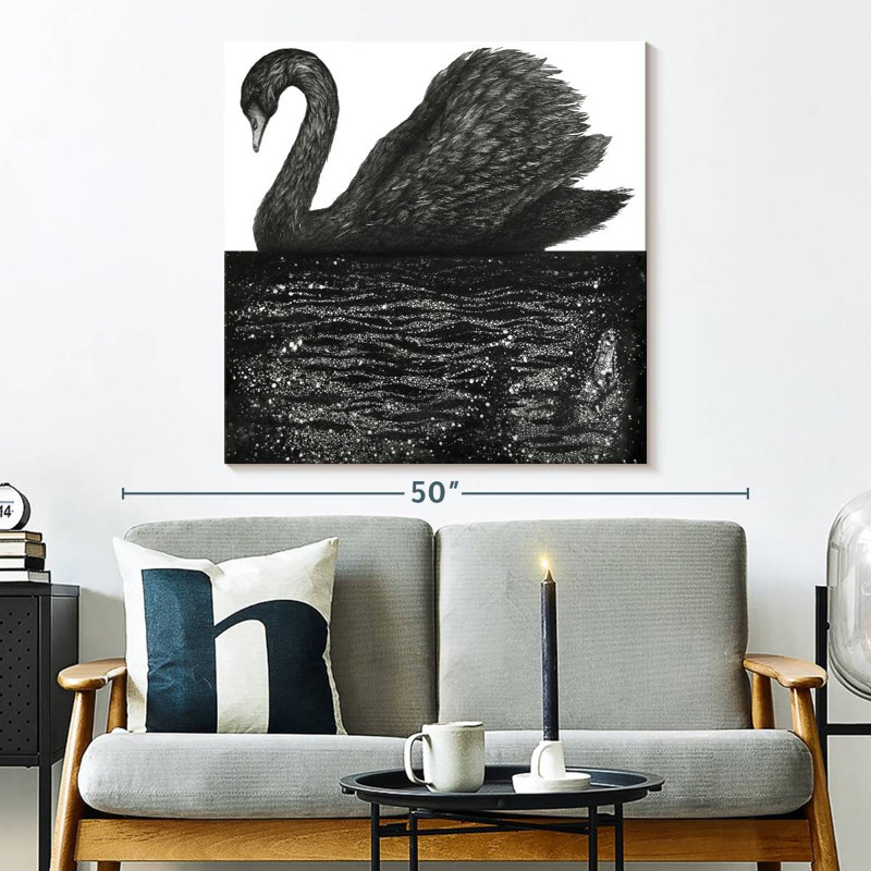 Brampt Black Swan Reflection, 33" H x 33" W