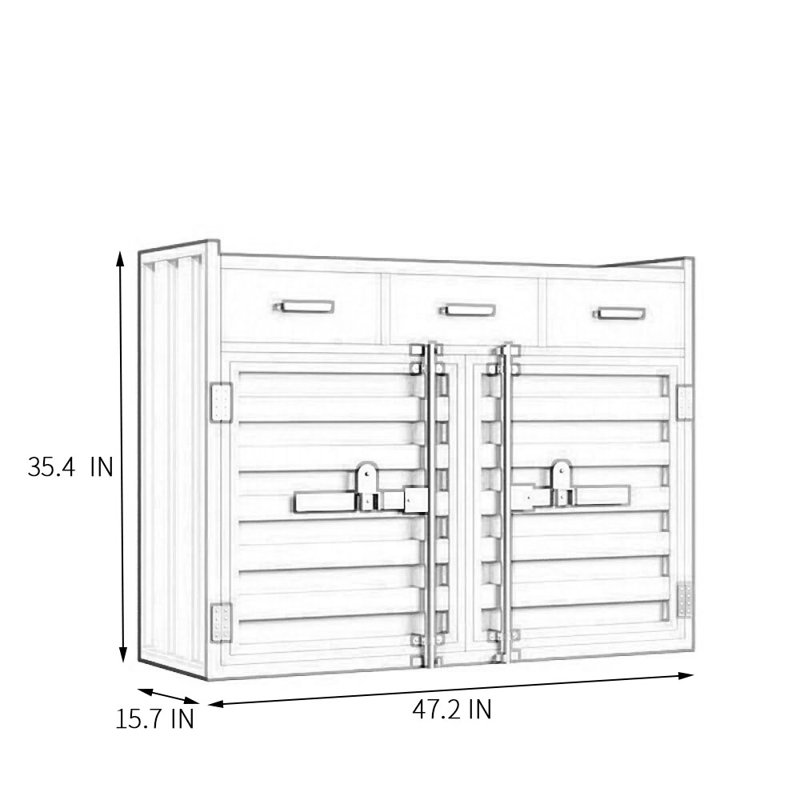 Kaniya 47.24'' Sideboard, Orange