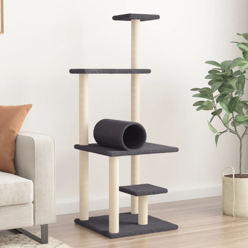 136cm H Cat Tree, Dark Grey