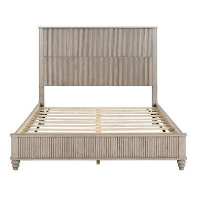 Sawyer Solid Wood Fluted Queen Platform Bed