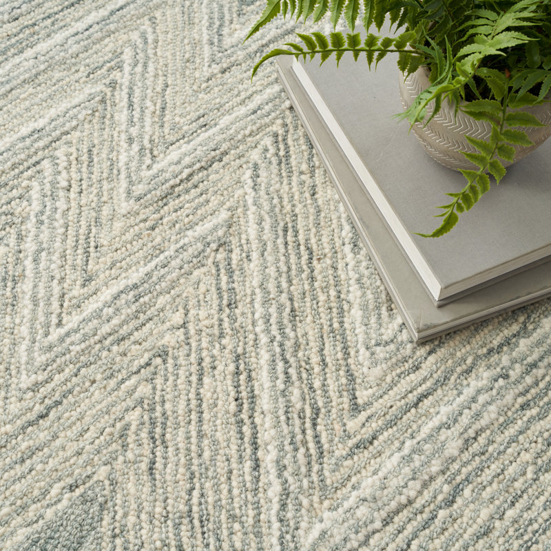 Kerron Wool Chevron Indoor Rug, Rectangle 3'9" x 5'9"