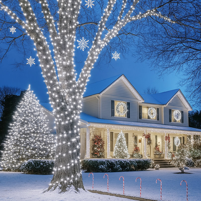 String Lights Connectable 105ft White Christmas Lights, White