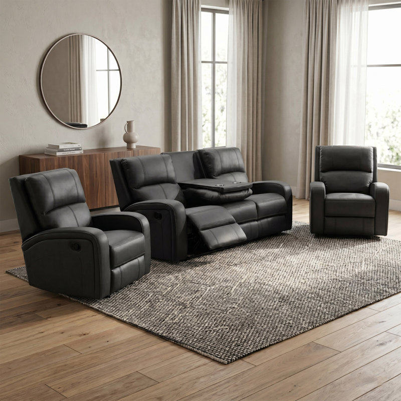 Champlin 3 - Piece Living Room Set, Grey