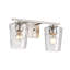 Éclairage pour salle de bain 2 lumières en nickel brossé 15 po avec abat-jour en verre martelé transparent-1949396176-1970346503