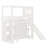 Wood  Loft Bed With Wardrobe, Storage Shelves, Slide And LED