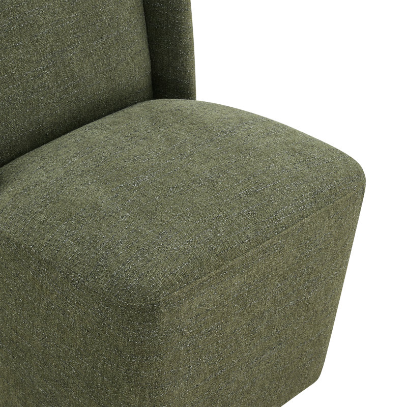 Chaise d'appoint rembourrée Camden, Chenille vert forêt doux
