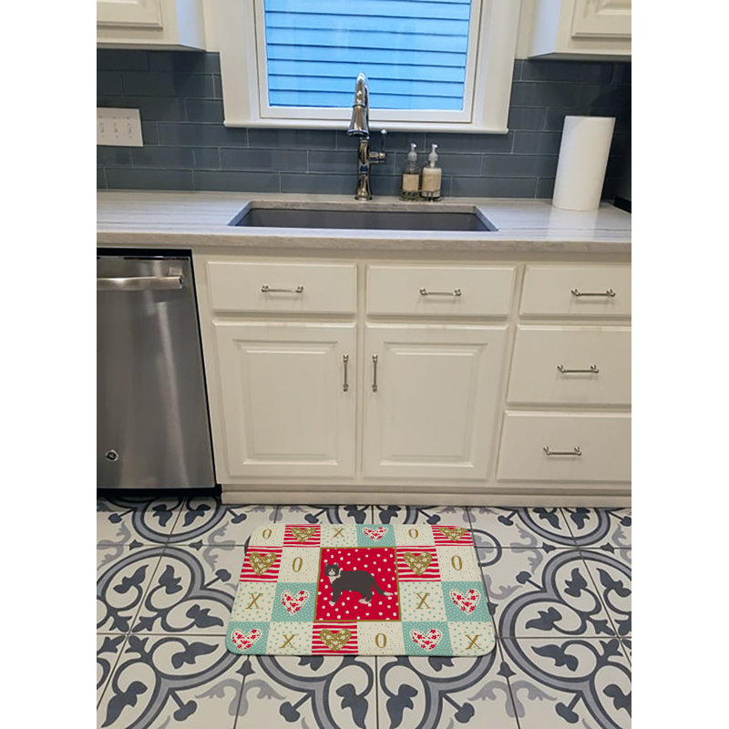 Tapis de cuisine à mousse mémoire cat love Charvi, Caniche gris