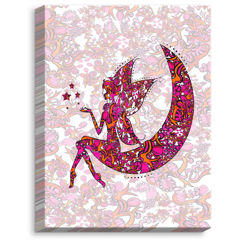 « fée moon ribbons »-impression sur toile, H 16 po x l 12 po x P 1,5 po, Toile tendue