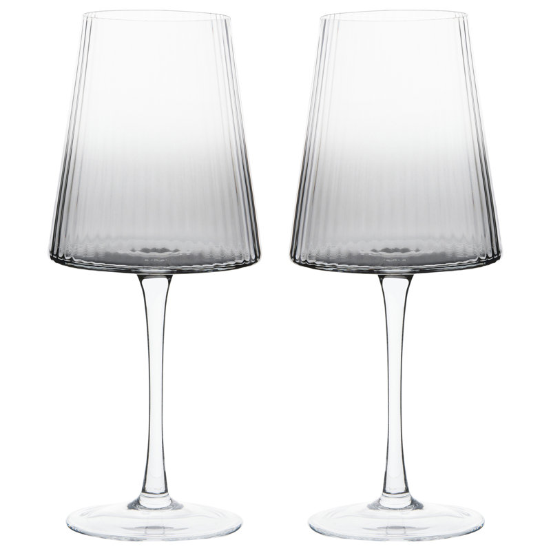 Empire 450ml Handmade Wine Glass Set, Smoke