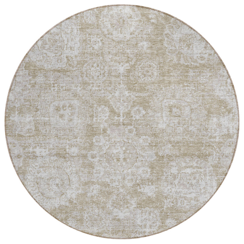 Floral Indoor / Outdoor Rug, Round 8'