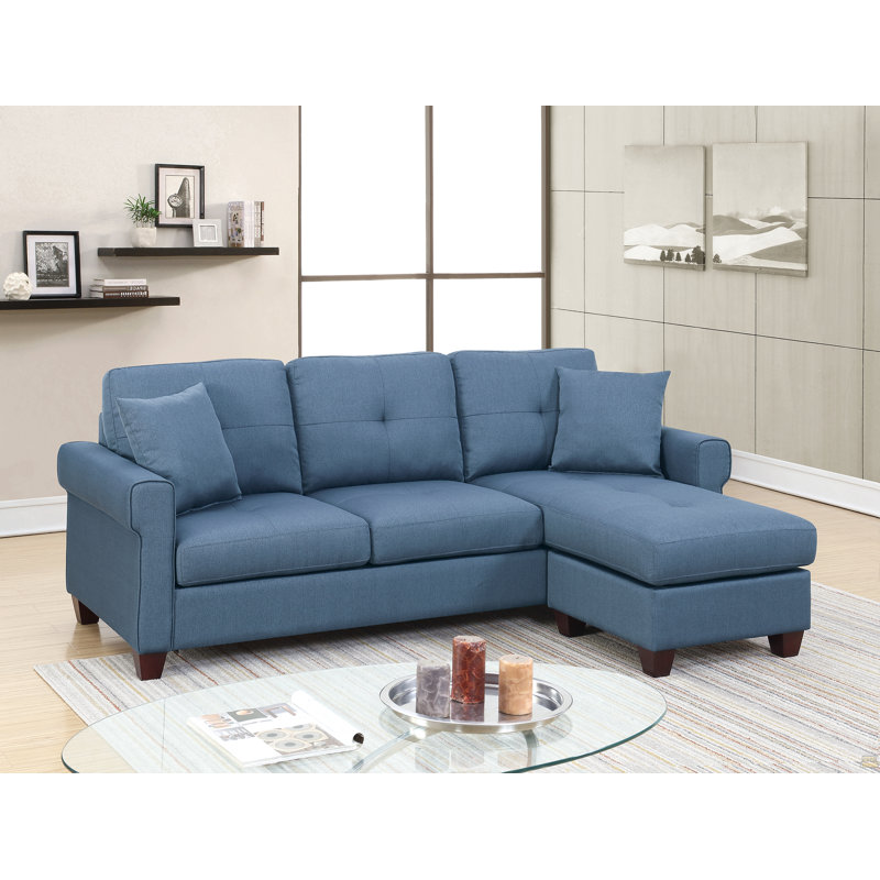 Canapé modulaire 2 pièces en bleu