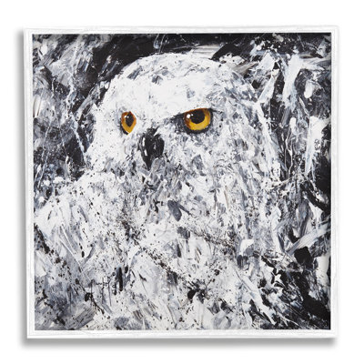 " Modern Snowy Owl Portrait " by Joseph Marshal Foster