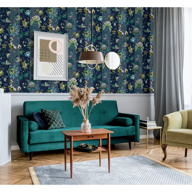 Papier peint Cornelia, Bleu