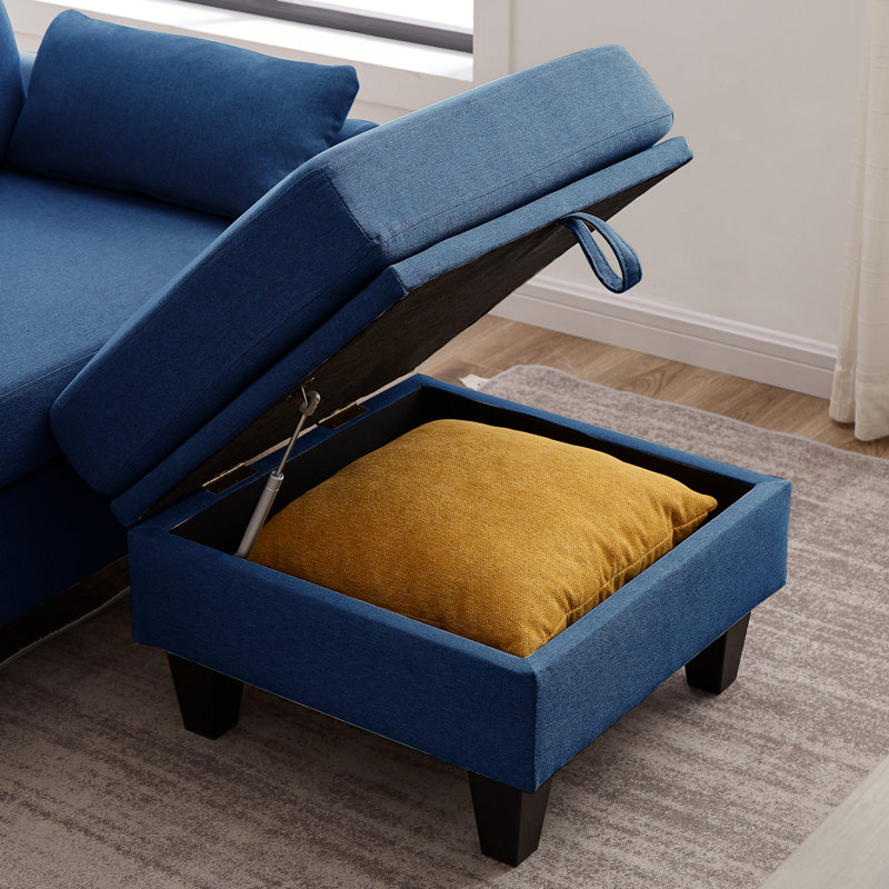 Canapé modulaire 2 pièces Mital, Polyester bleu foncé