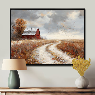Doyal Windy Prairie Leaves Path To The Farm III - feuilles, art mural