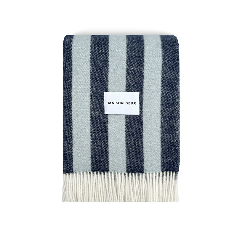 Maison Deux Blanket, Navy/Ice Blue