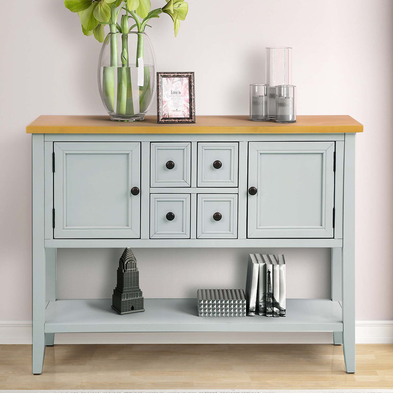 Console de 46 po Analeesa, Brun, Lime / blanc