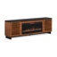 Meuble télé 86 po pour téléviseur de 100 po ou moins, assemblage minimal, noir avec finition bourbon