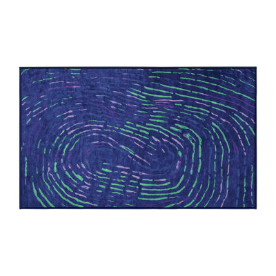 Machine Washable Blue Area Rug