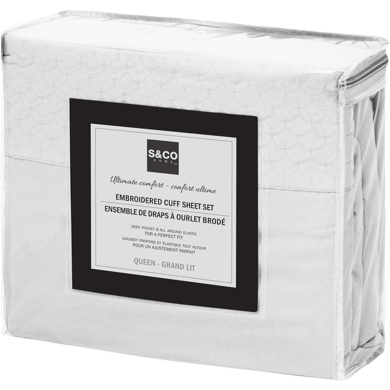 Ensemble de draps en microfibre Safdie Luxury Home Prestige, Ivoire, Ensemble de draps pour lit double + drap-housse + 