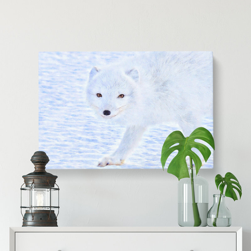 Winter Fox - Wrapped Canvas Print, 60cm H x 91cm W x 3cm D