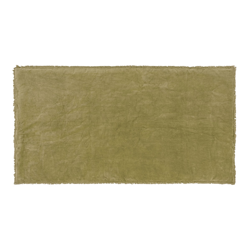 Jaye Velvet Solid Colour Bedspread, Moss