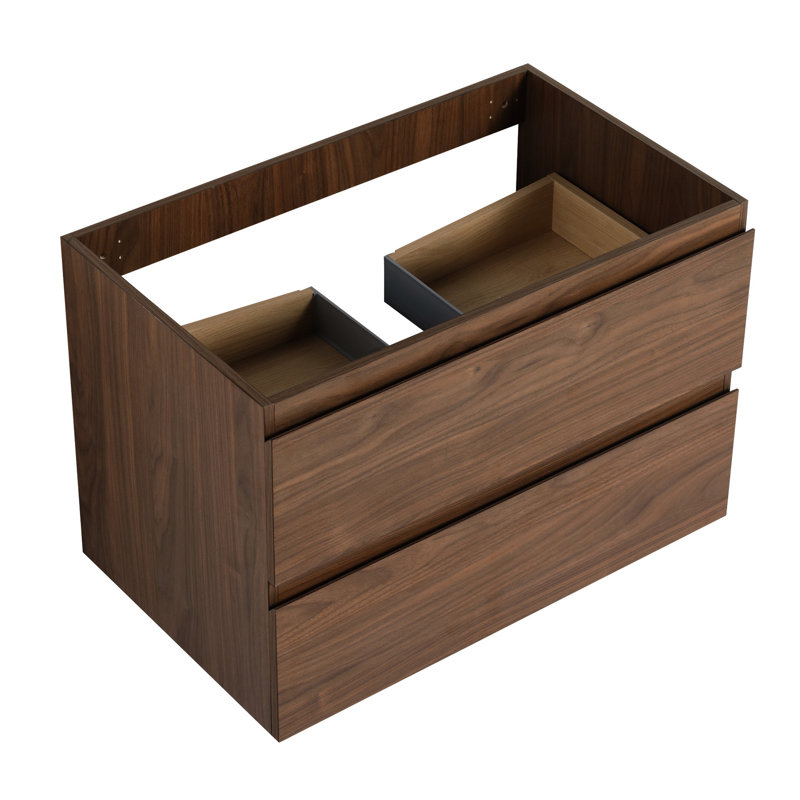 Armoire de salle de bain en chêne de 30 po au design contemporain avec amplement de rangement pour meuble-lavabo, Brun