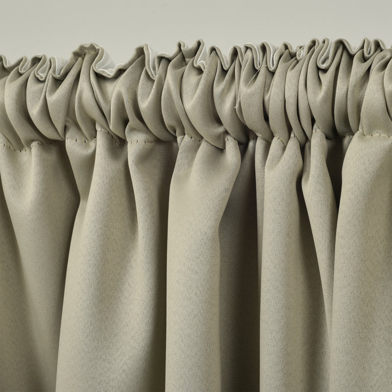 Sateen Look Room Darkering Room Darkening Curtain Pair, 52" W x 108" L, Sandstone