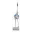 Sculpture d'oiseau en métal et cyanite avec base en marbre - Figurine de décoration de cuisine, de maison, d'objets décoratifs et de statues pour décorations de salon, de vestibule ou de bureau - pièce décorative fabriquée à la main, argent / bleu-383901620