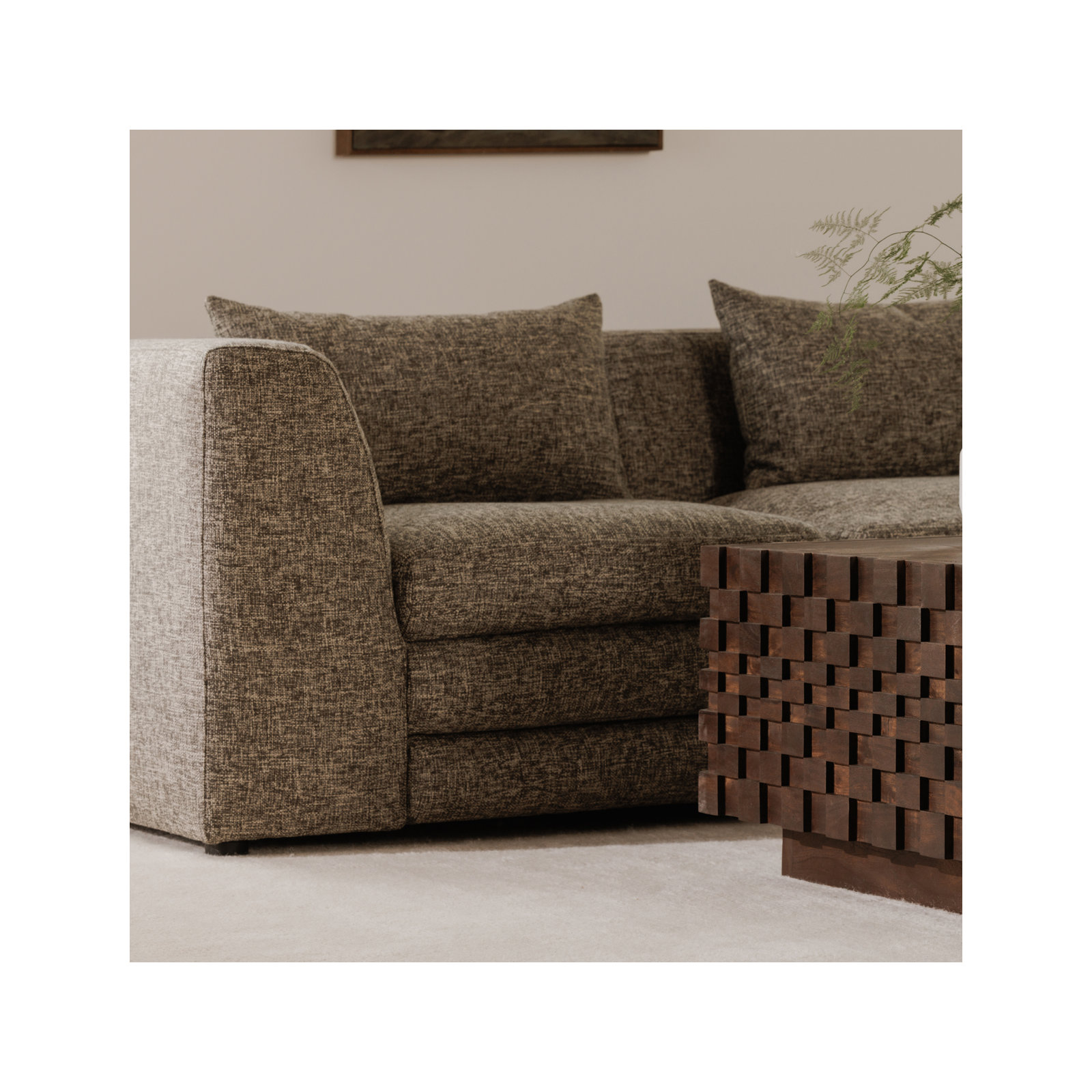 Donia Upholstered Accent Chair, Stone Tweed