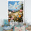 «White Pink Wildflowers Wonder», reproduction sur toile encadrée