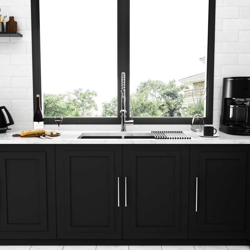 30" Double Bowl 50/50 Undermount Kitchen Sink 16 Gauge, Two 10" Deep Basins, Hand - Made, Rear 3.5 Drain, X Grooves For Quick Water Draining, 3Mm Soundproofing, Condensation Spray, Package With Rack