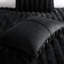 Très grand édredon en fausse fourrure côtelé noir 3 pièces King