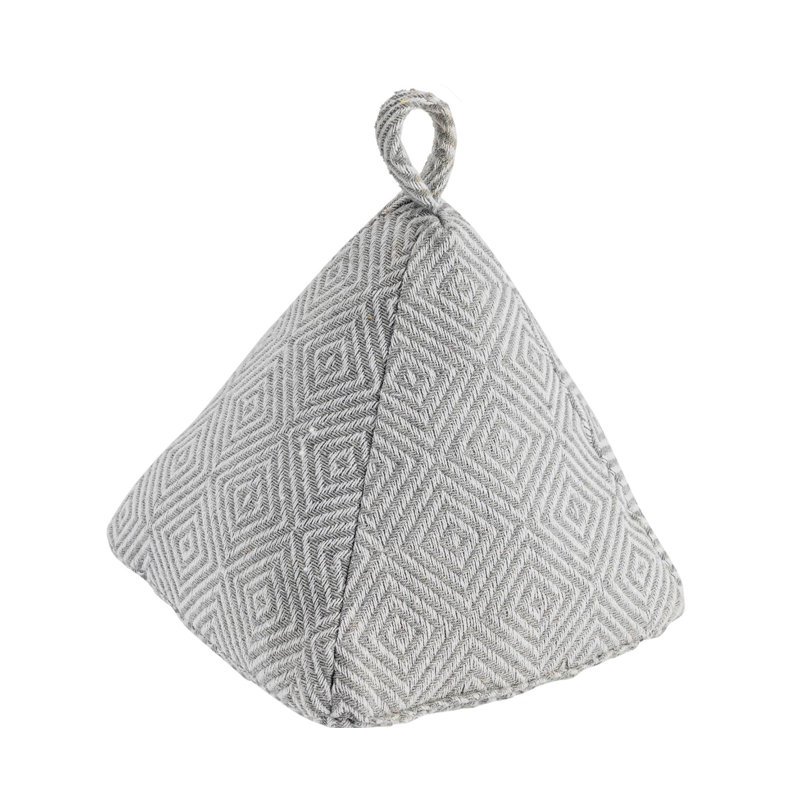 Nicola Spring - Chevron Door Stop - 20cm, Grey