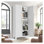 Armoire de rangement 71 po en métal avec portes, armoire en acier avec tablettes réglables, armoire de rangement blanche robuste pour l'organisation de la cuisine, de la chambre à coucher et du salon