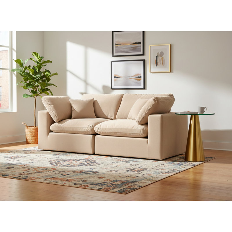 Canapé modulaire Hoggins, Velours beige