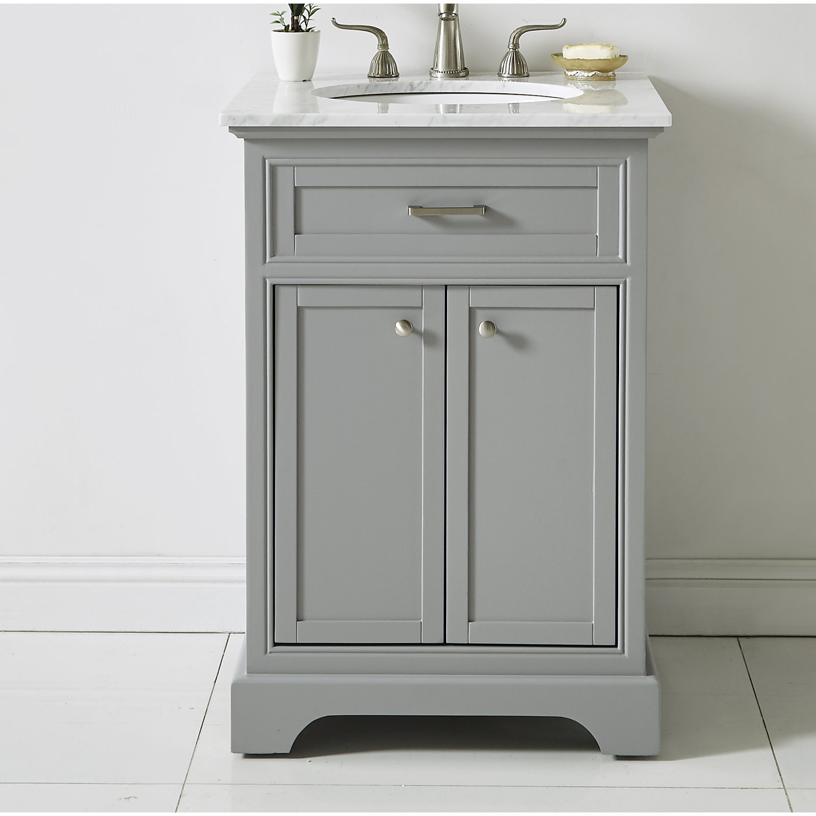 Hermes 24'' Single Bathroom Vanity, Light Gray
