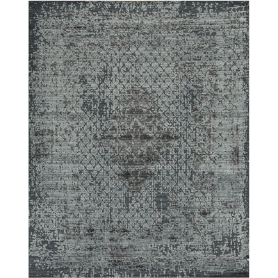 Abstract Area Rug in Dark Blue