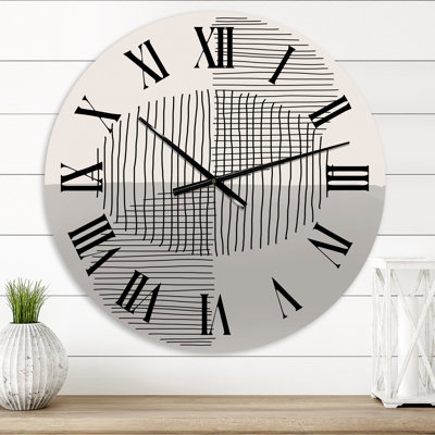 Minimal Geometric Lines and Circle VIII - Horloge murale moderne