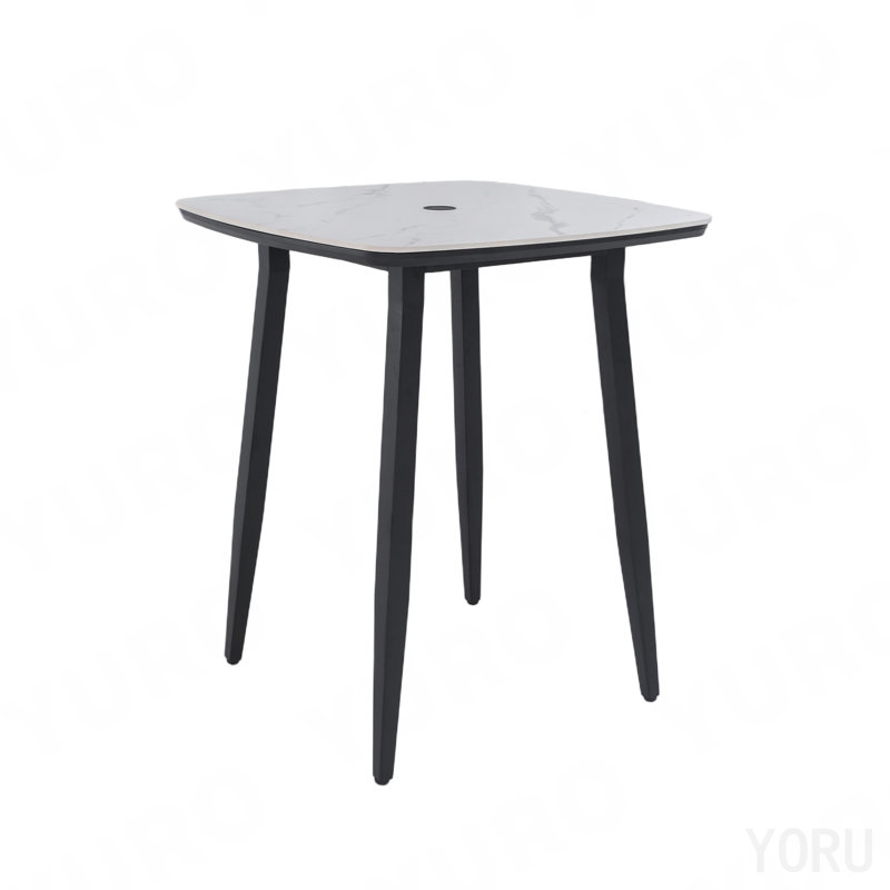 Modern 35.4'' Rounded Square Outdoor Bar Table(Only Including Table)