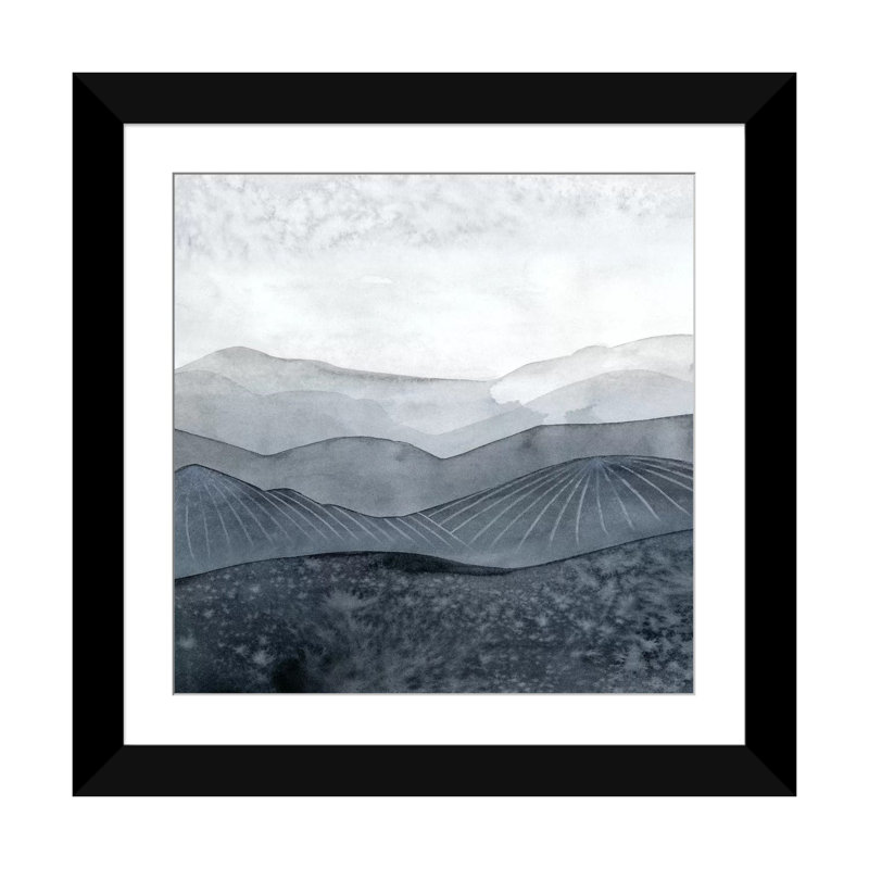 «Blustering Valley I», impression sur toile, Papier d'art encadré noir, H 16 po x l 16 po x P 1 po, Blanc