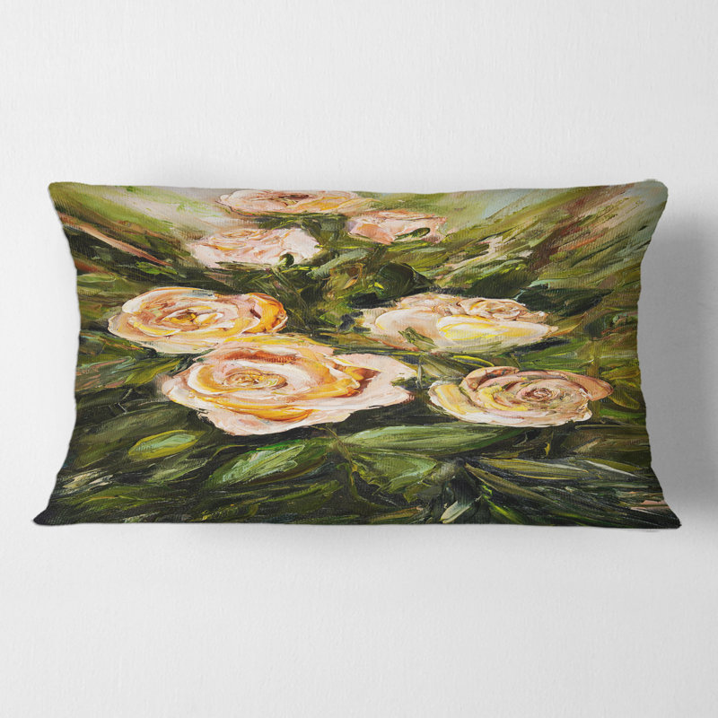 Quatre roses roses - coussin traditionnel imprimé