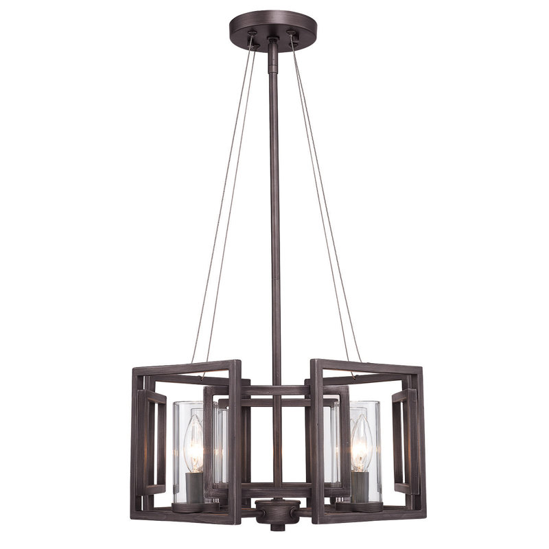 Newlin 4 - Light Dimmable Chandelier, Gunmetal Bronze