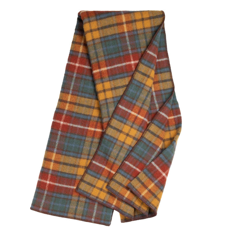BIGTHROWTartan Hand Woven Throw Blanket, Antique Buchanan Plaid