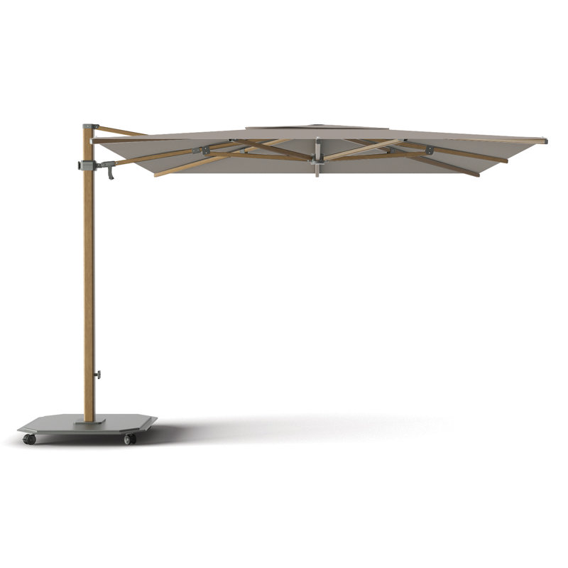 216'' W Sunbrella® Cantilever Umbrella, Silver Anodized, Charcoal, Natté Carbon Beige