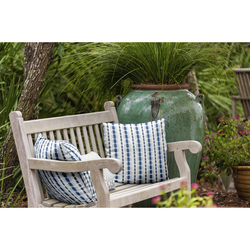 Funky Junky Striped Outdoor Reversible Throw Pillow, 20" H x 20" W, Blue