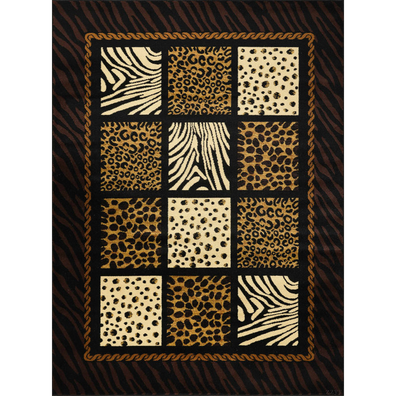 Multi Animal Print Area Rug, Rectangle 7'10" x 10'3"