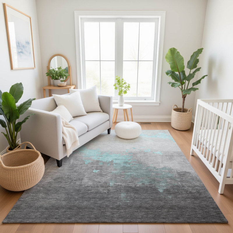 Premium Machine Washable Bennette AMF1881 Modern Rug, Rectangle 10' x 14'