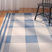 Blue Plaid Outdoor Area Rug, Check Waterproof Carpet Home Floor Decor –  Starcove Fashion